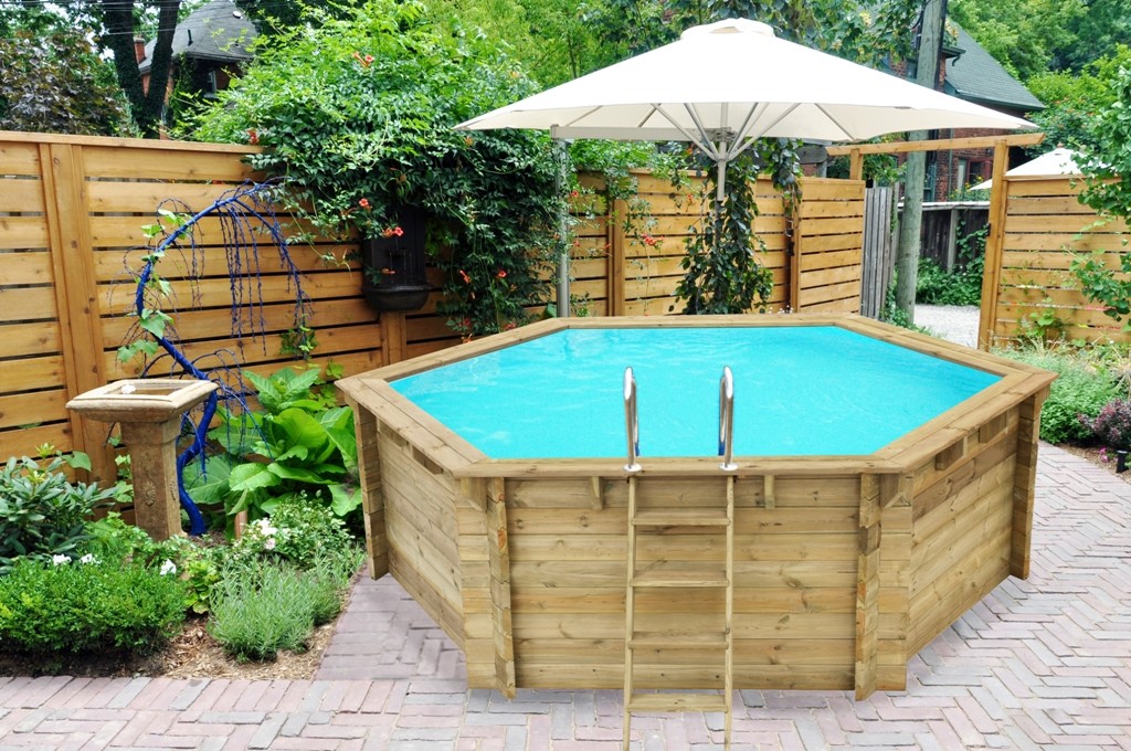 piscine da giardino, piscine fuori terra, piscina esagonale in legno losa esterni da vivere