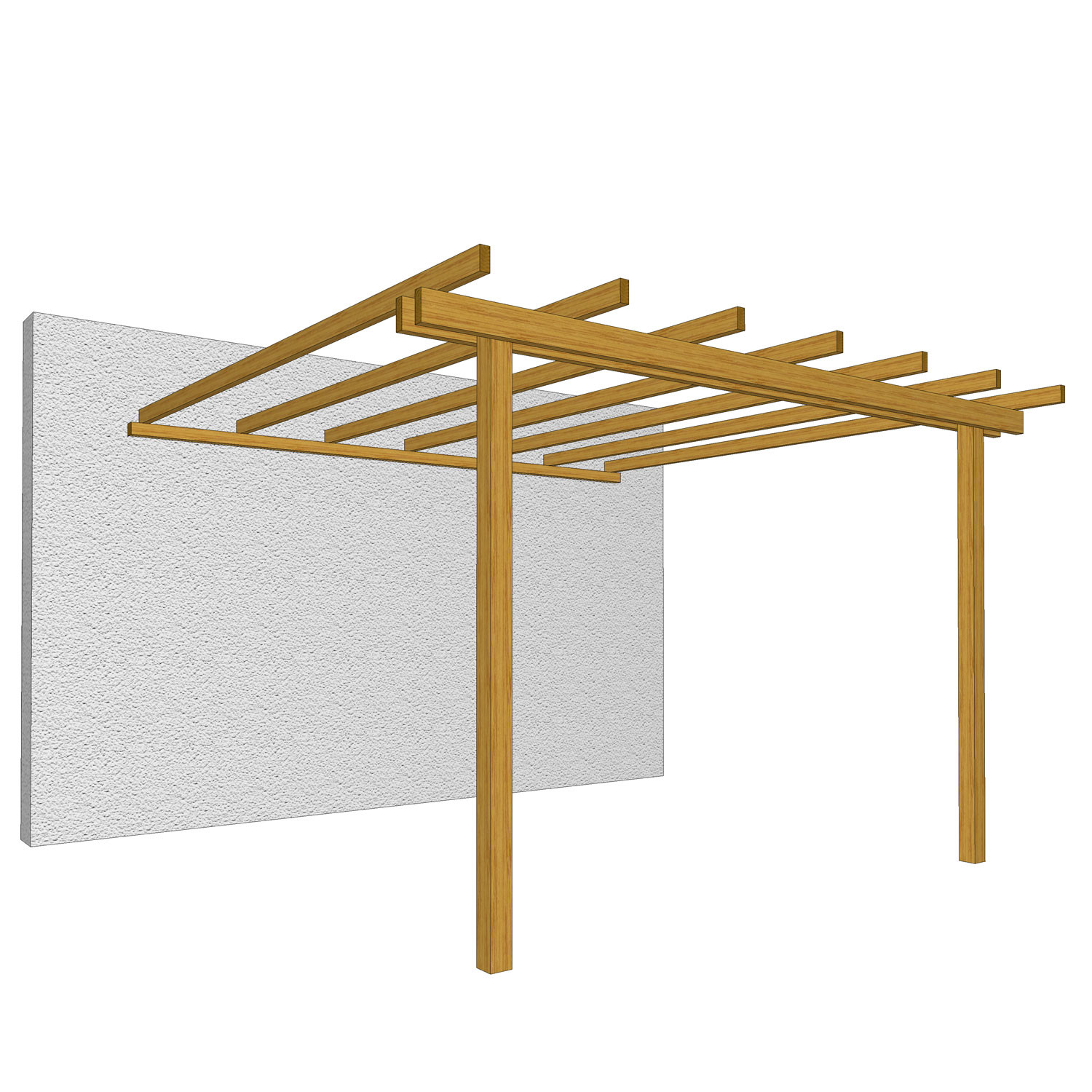 Pergola da giardino addossata da parete 3x2.5mt - GAZ367 